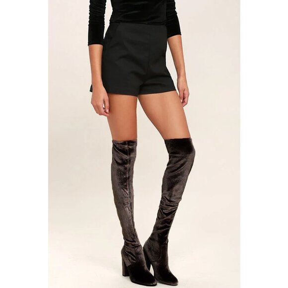 Steve Madden Isaac Velvet Over the Knee Boots Black Women Size 7 - Picture 1 of 12